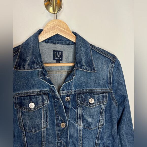 GAP Denim Jacket Dark Medium Wash - Picture 4 of 5
